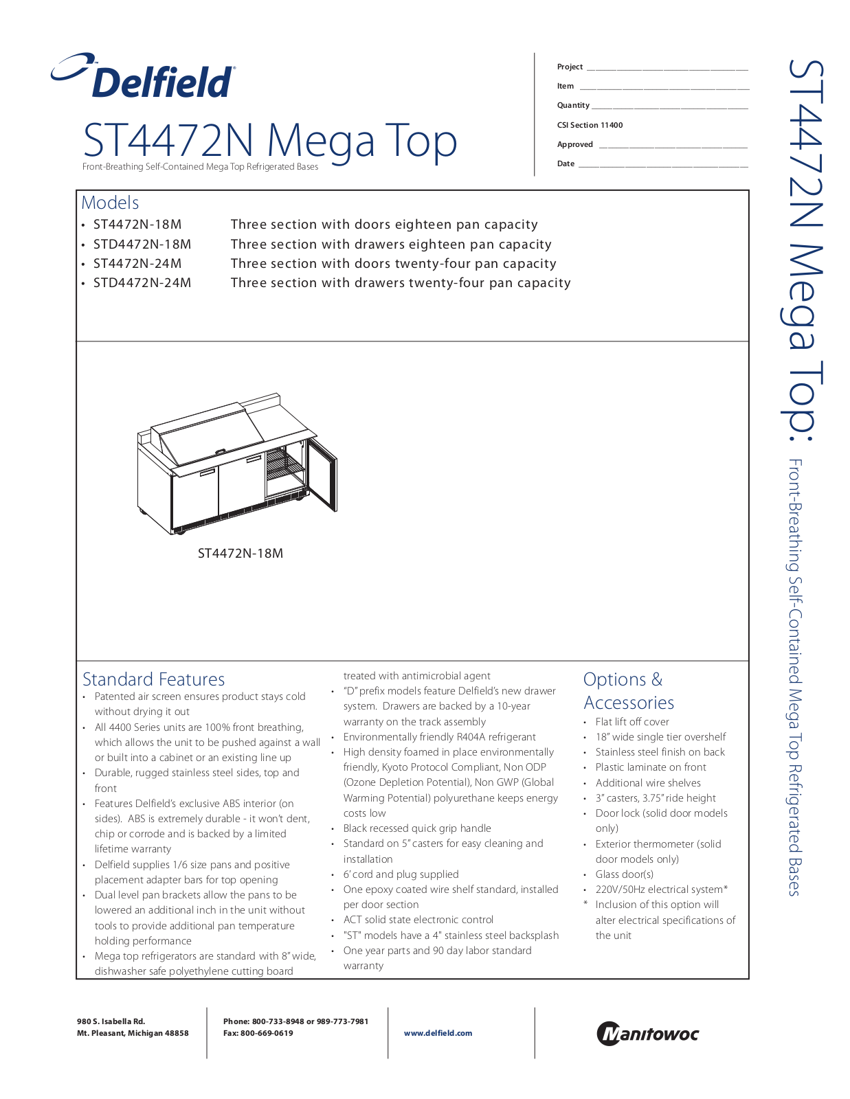 Delfield ST4472N General Manual