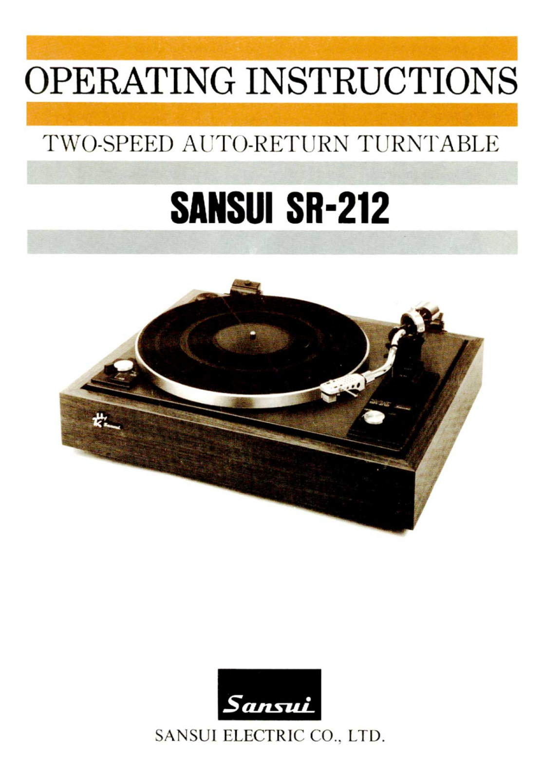 Sansui SR-212 Owners Manual