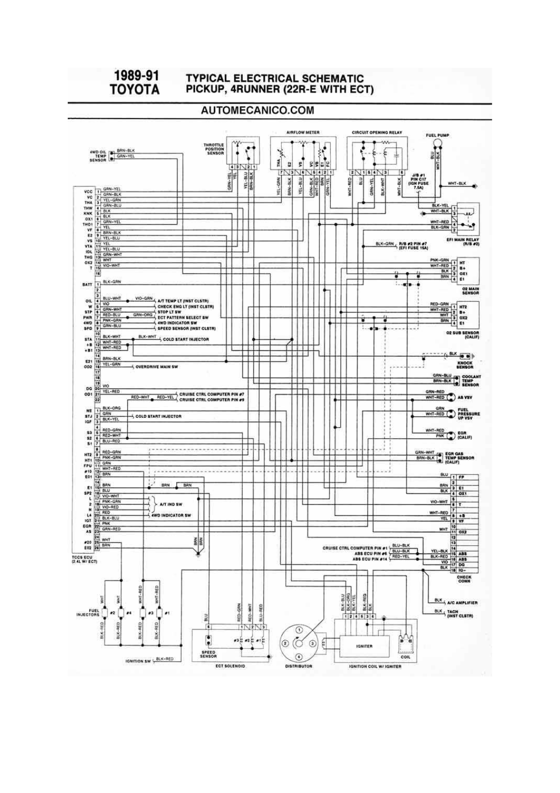 Toyota Pick UP 22R 6-9 D22R6 Diagram