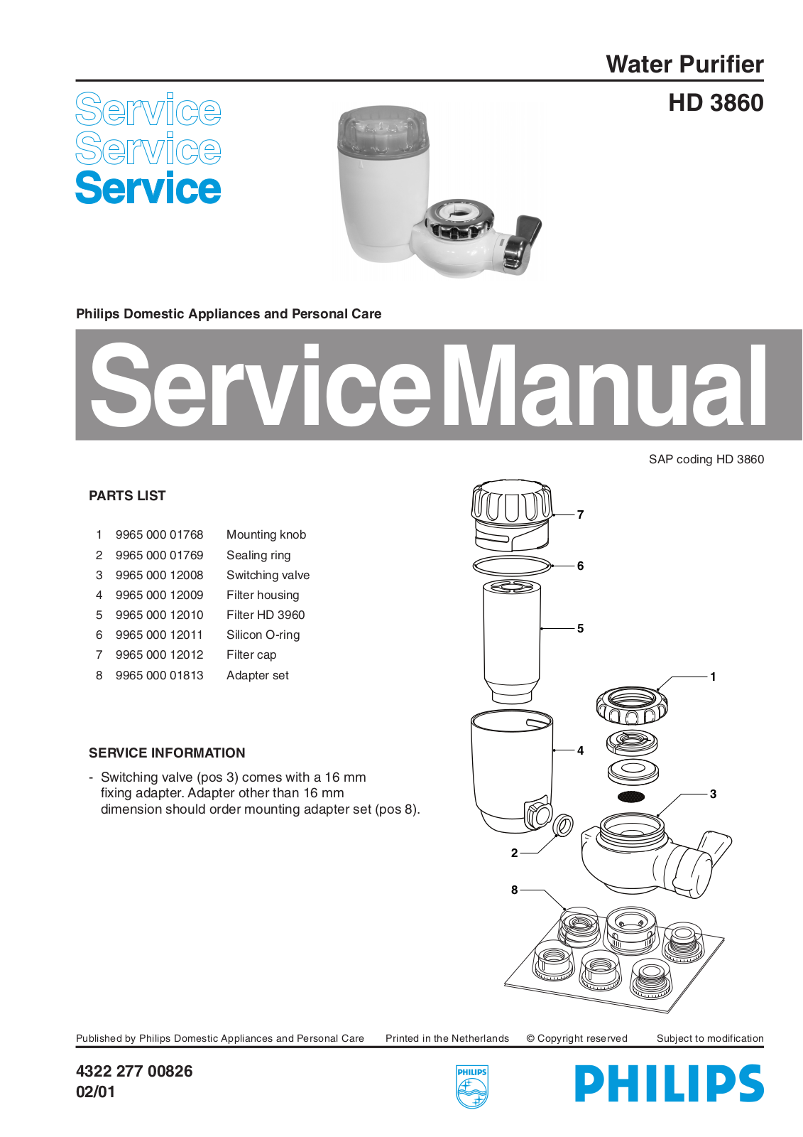 Philips HD 3860 Service Manual