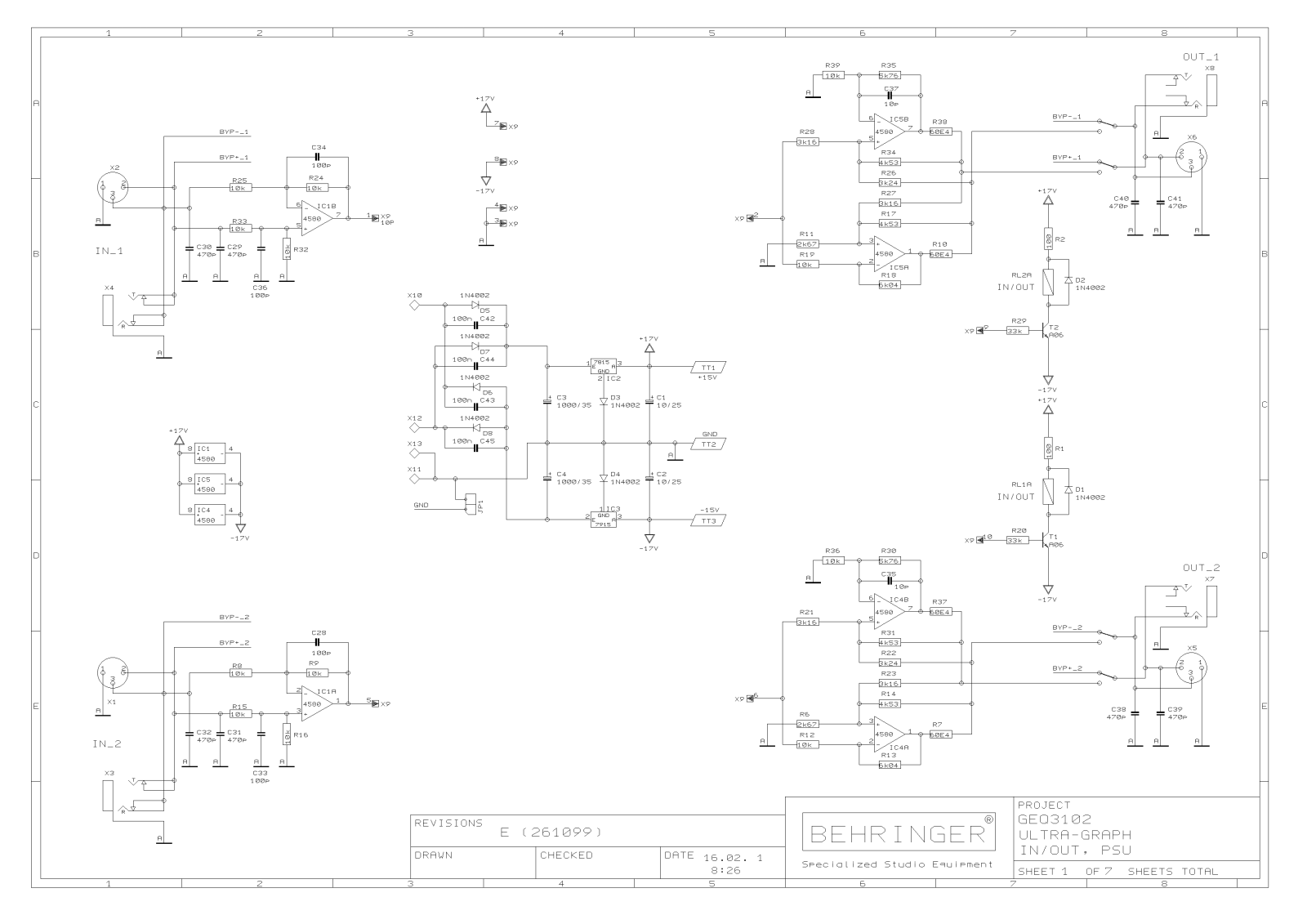 Behringer GEQ-3102 Schematic