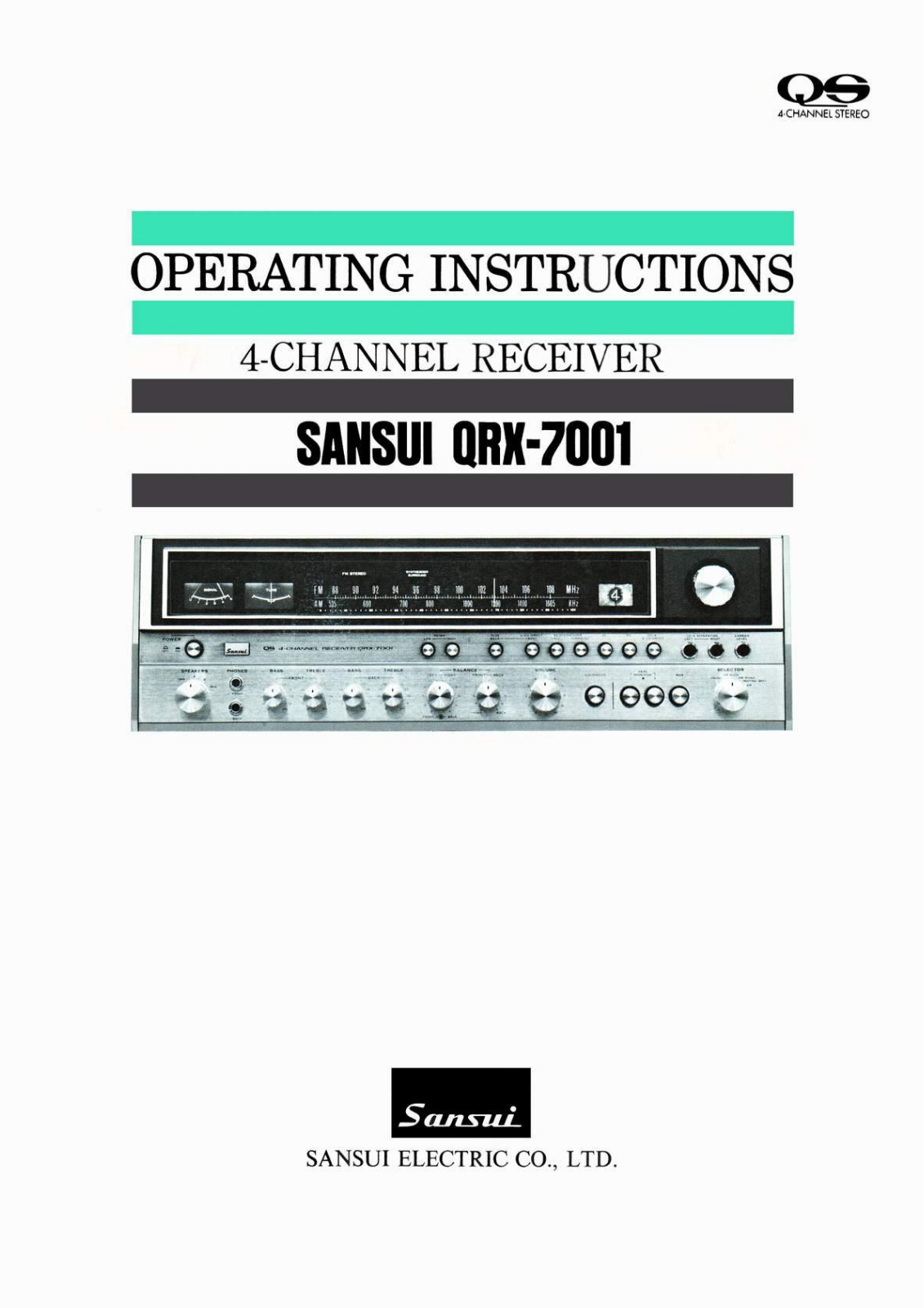 Sansui QRX-7001 Owners Manual