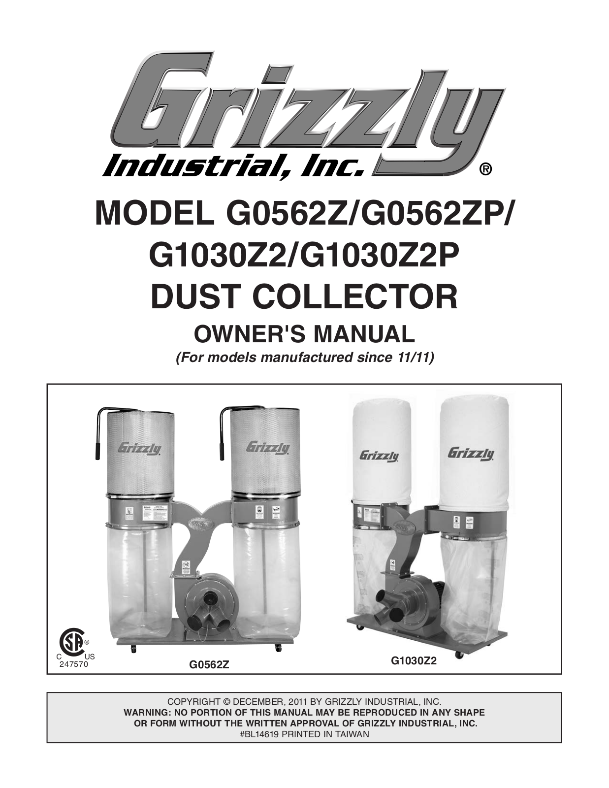 Grizzly G0562Z User Manual