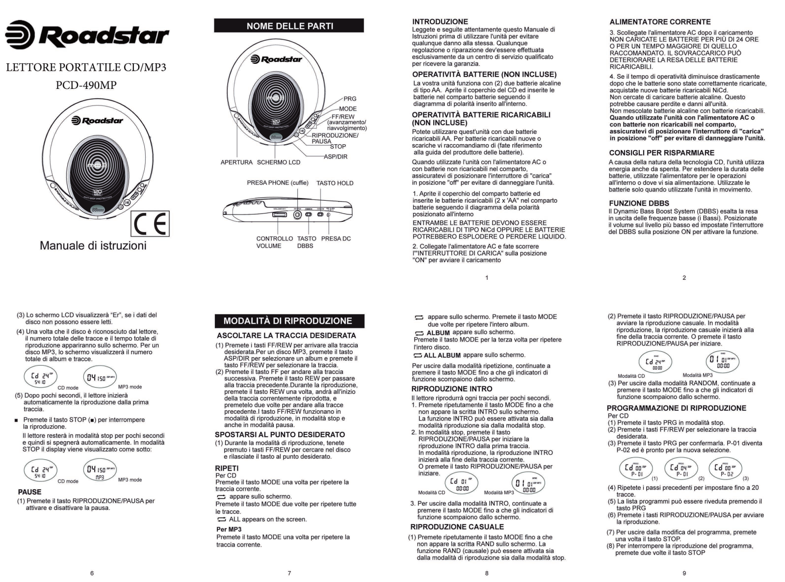 Roadstar PCD-490 MP Instruction Manual