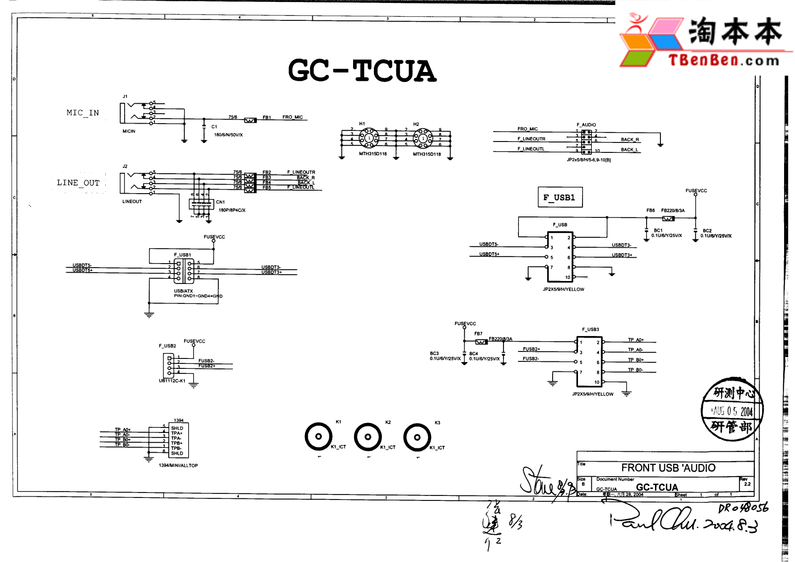 Gigabyte GC-TCUA_REV22 Schematics