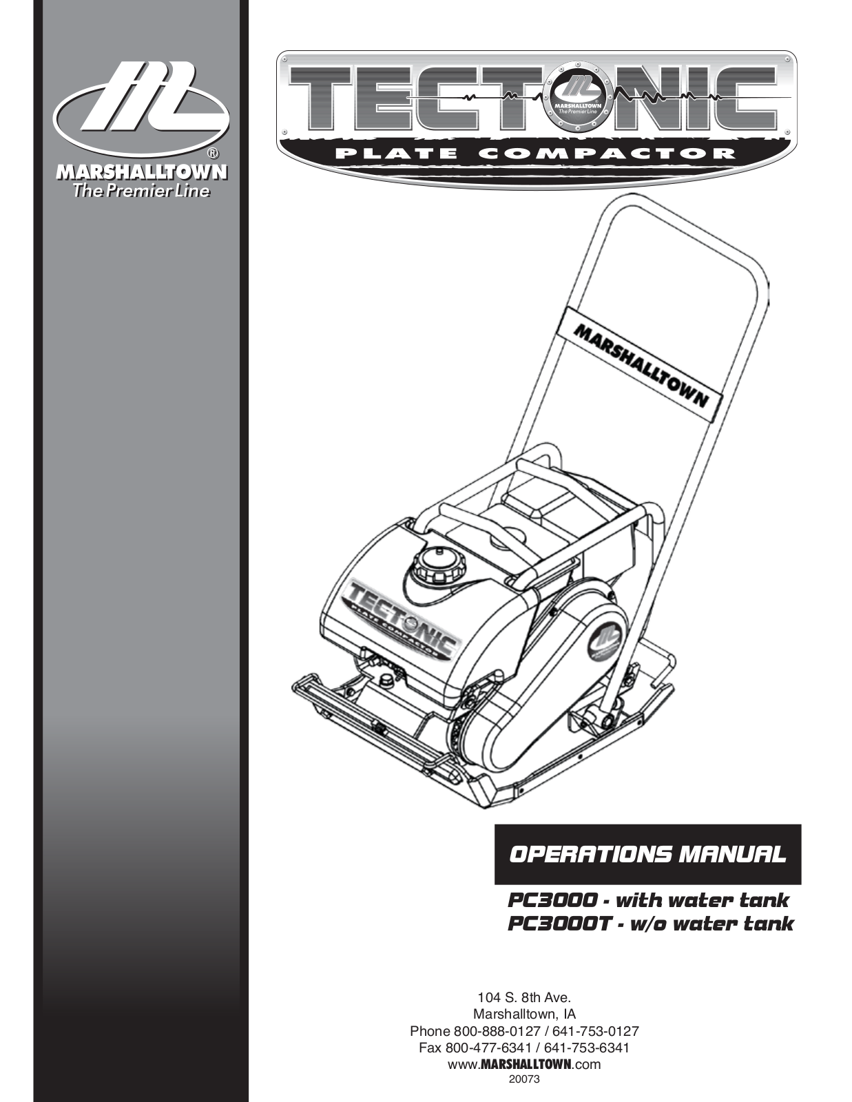 Marshalltown PC3000T User Manual