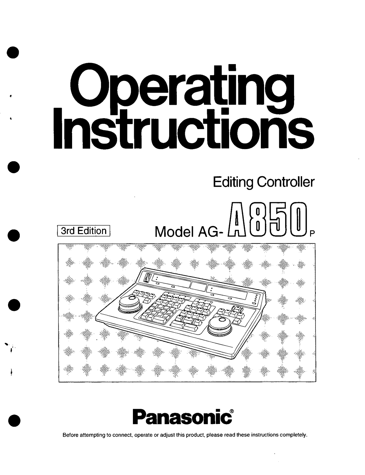 Panasonic AG-A850P User Manual