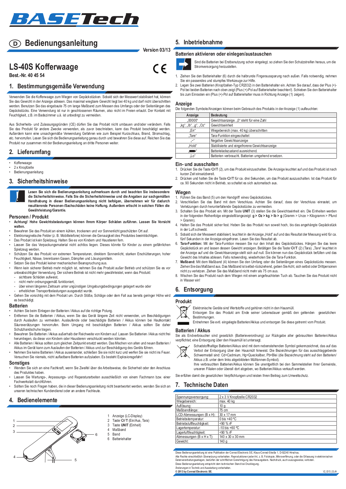 Basetech LS-40S, 40 45 54 User guide