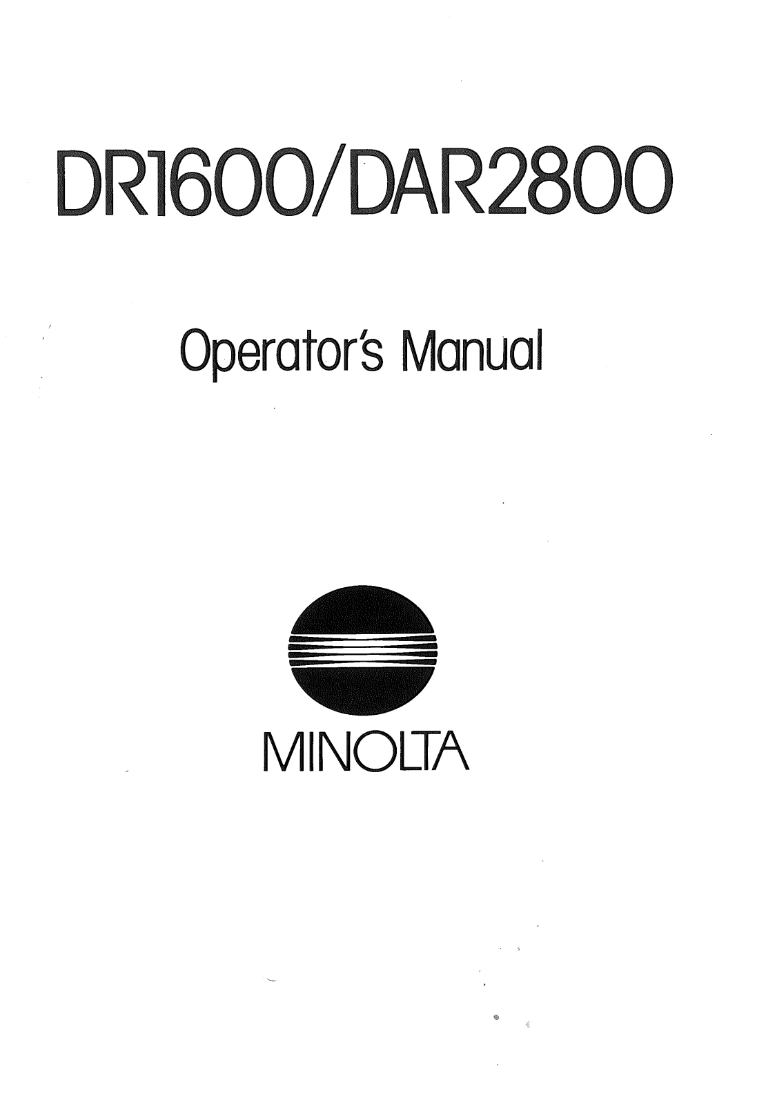 Konica Minolta DAR2800, DR1600 User Manual