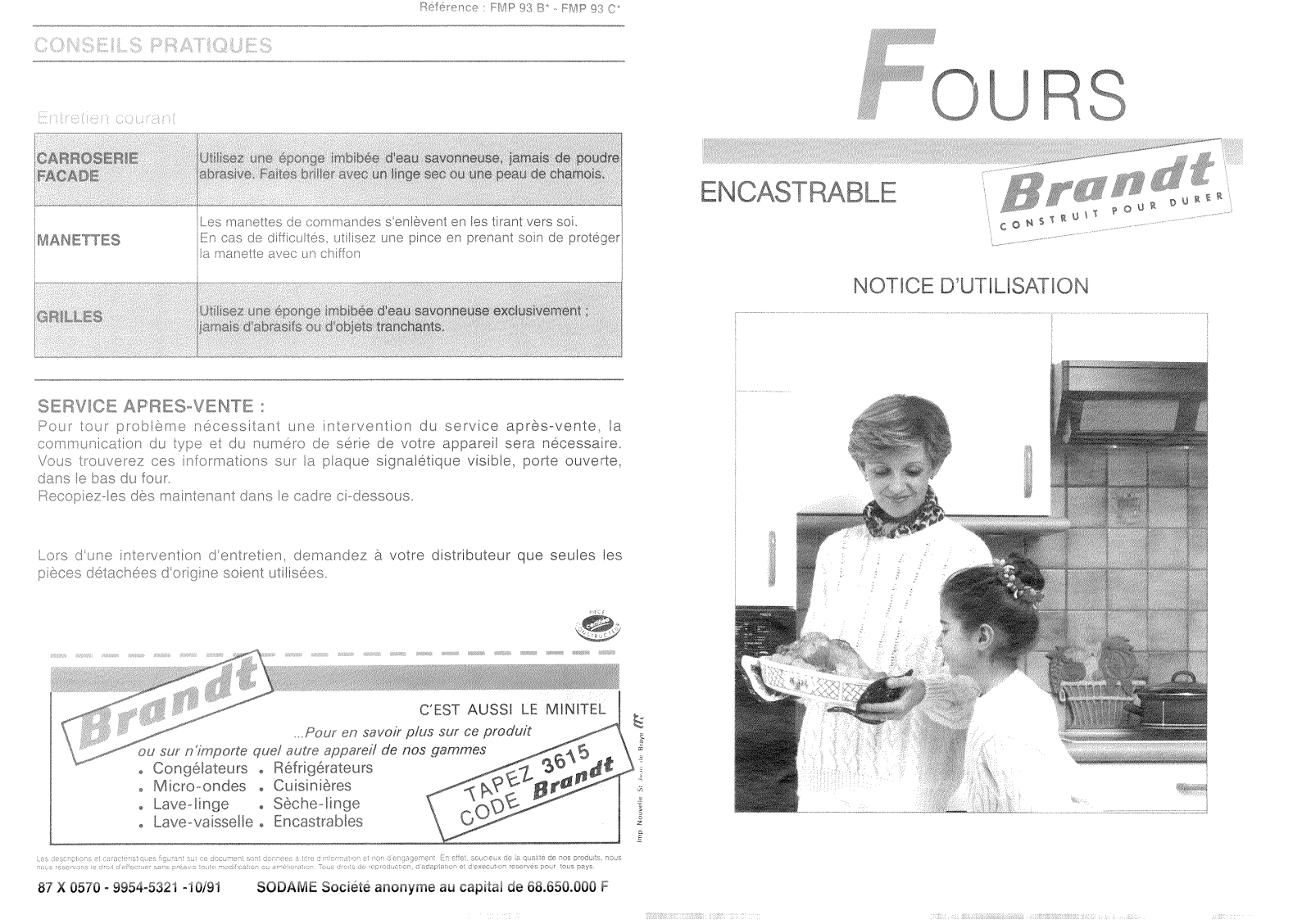 BRANDT FMP93 User Manual