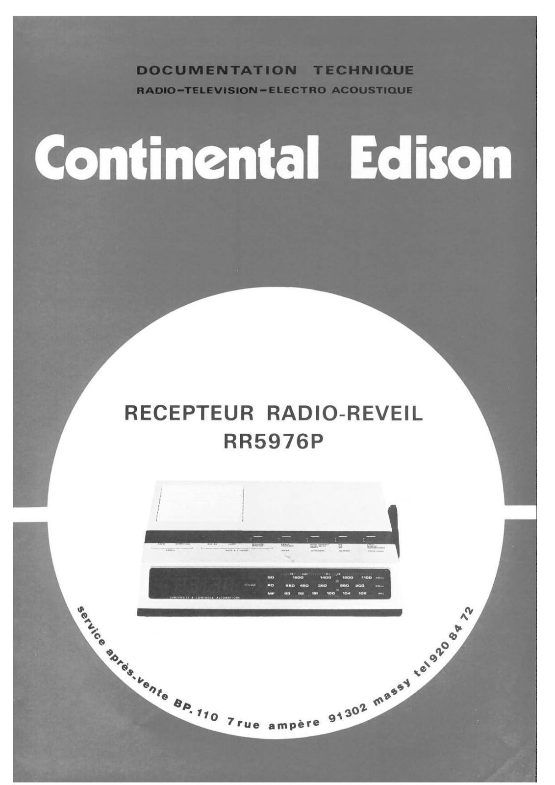 Continental Edison RR-5976-P Service Manual