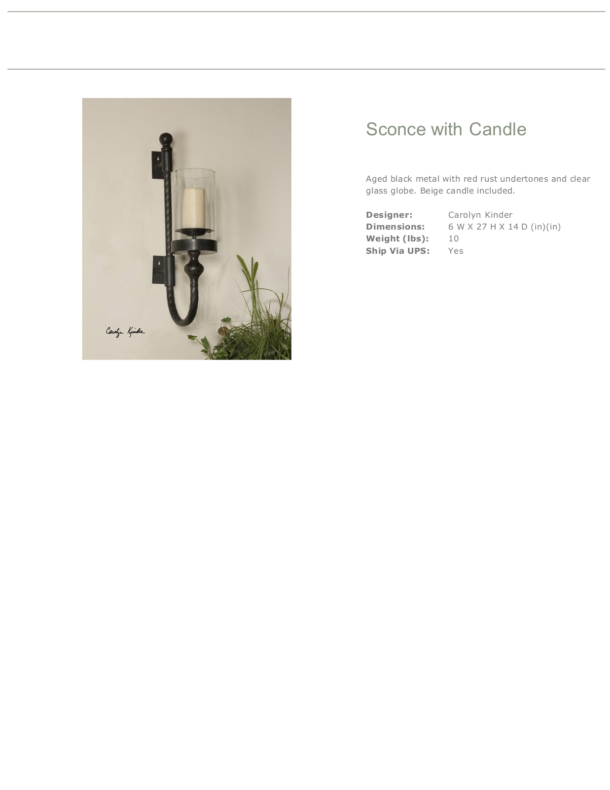 Uttermost W002114771 Specifications - ManualMachine.com