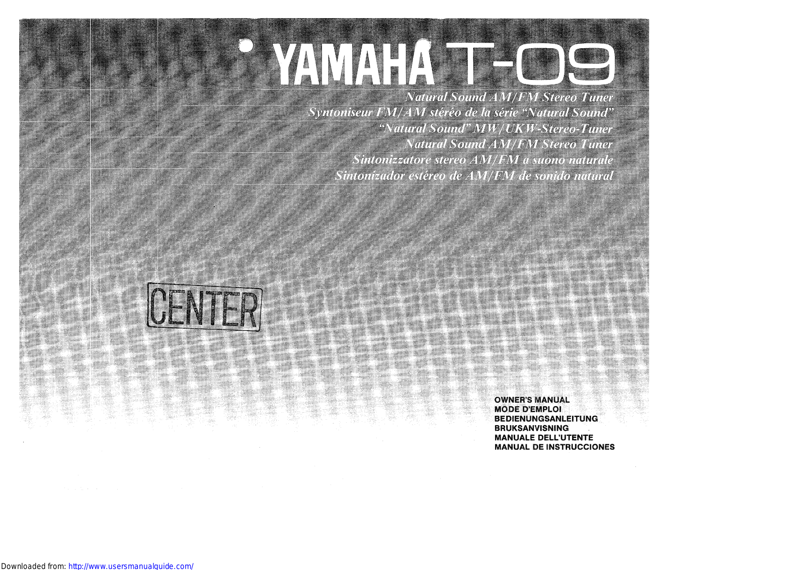 Yamaha Audio T-09 User Manual