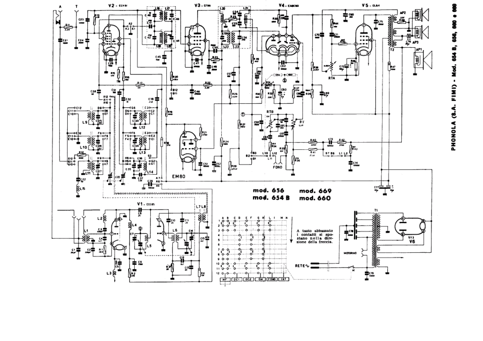 Phonola 654b, 656, 660, 669 schematic - ManualMachine.com