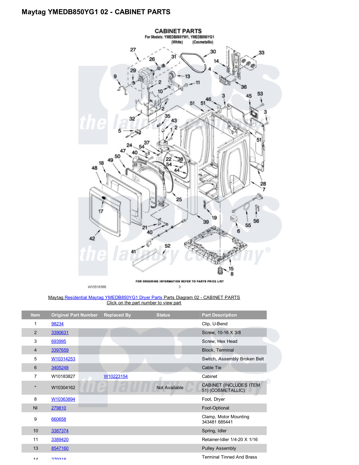 Maytag YMEDB850YG1 Parts Diagram