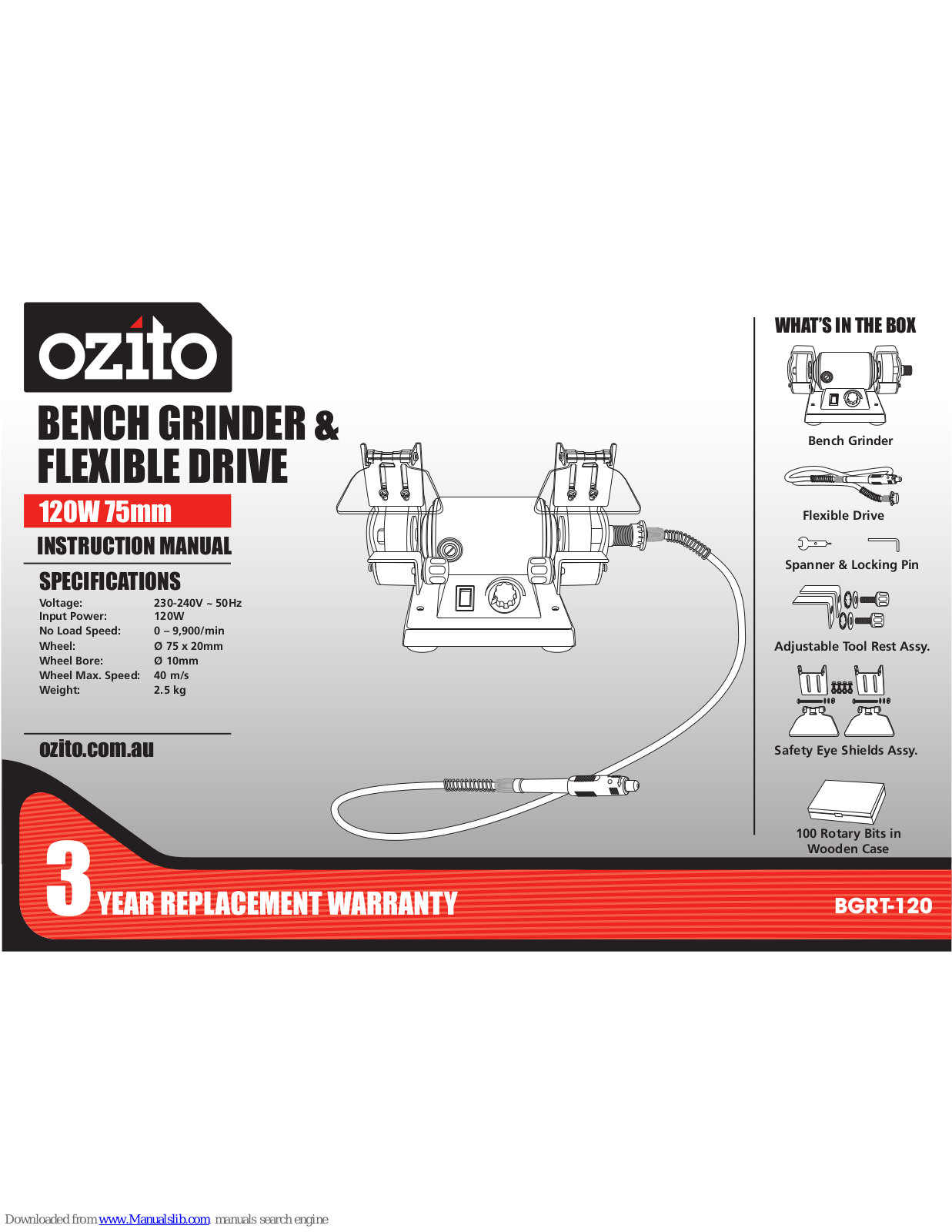 Ozito BGRT-120 Instruction Manual