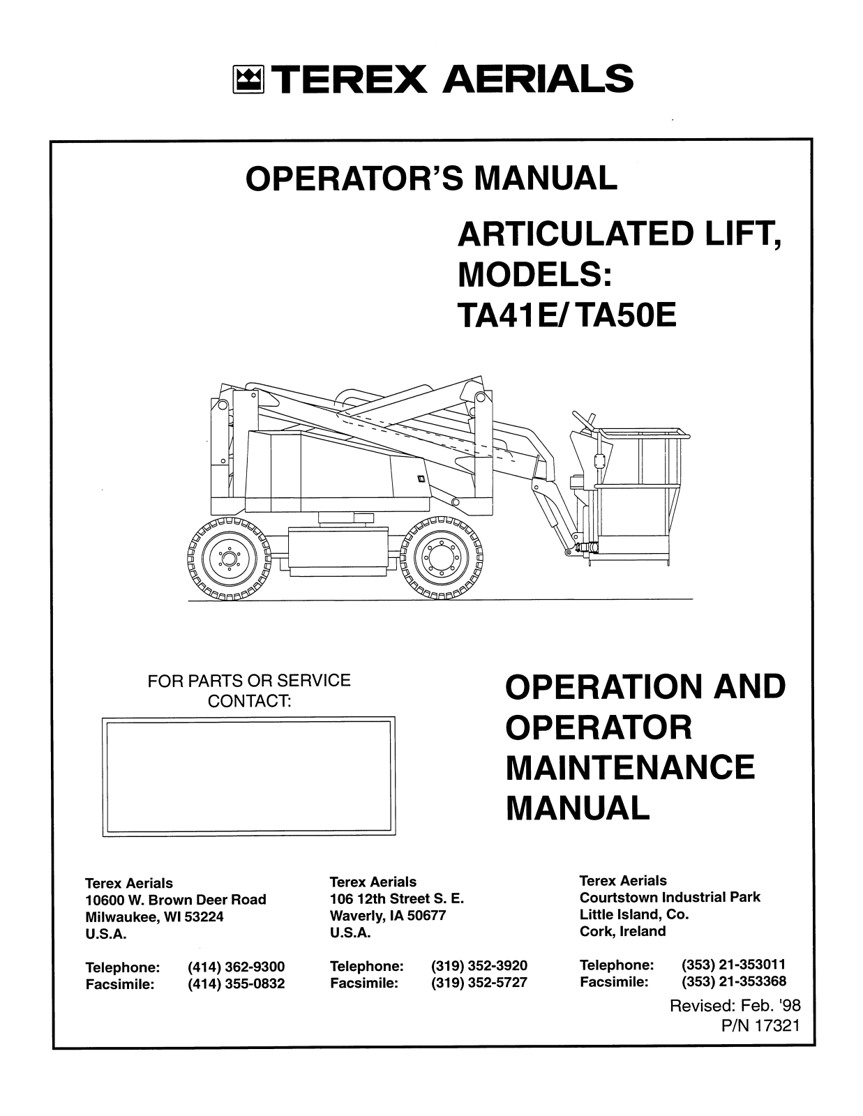 Genie TA41 E, TA50E Operator's Manual - ManualMachine.com