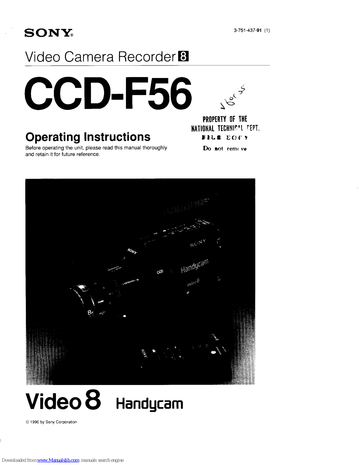 Sony Handycam CCD-F56 Operating Instructions Manual