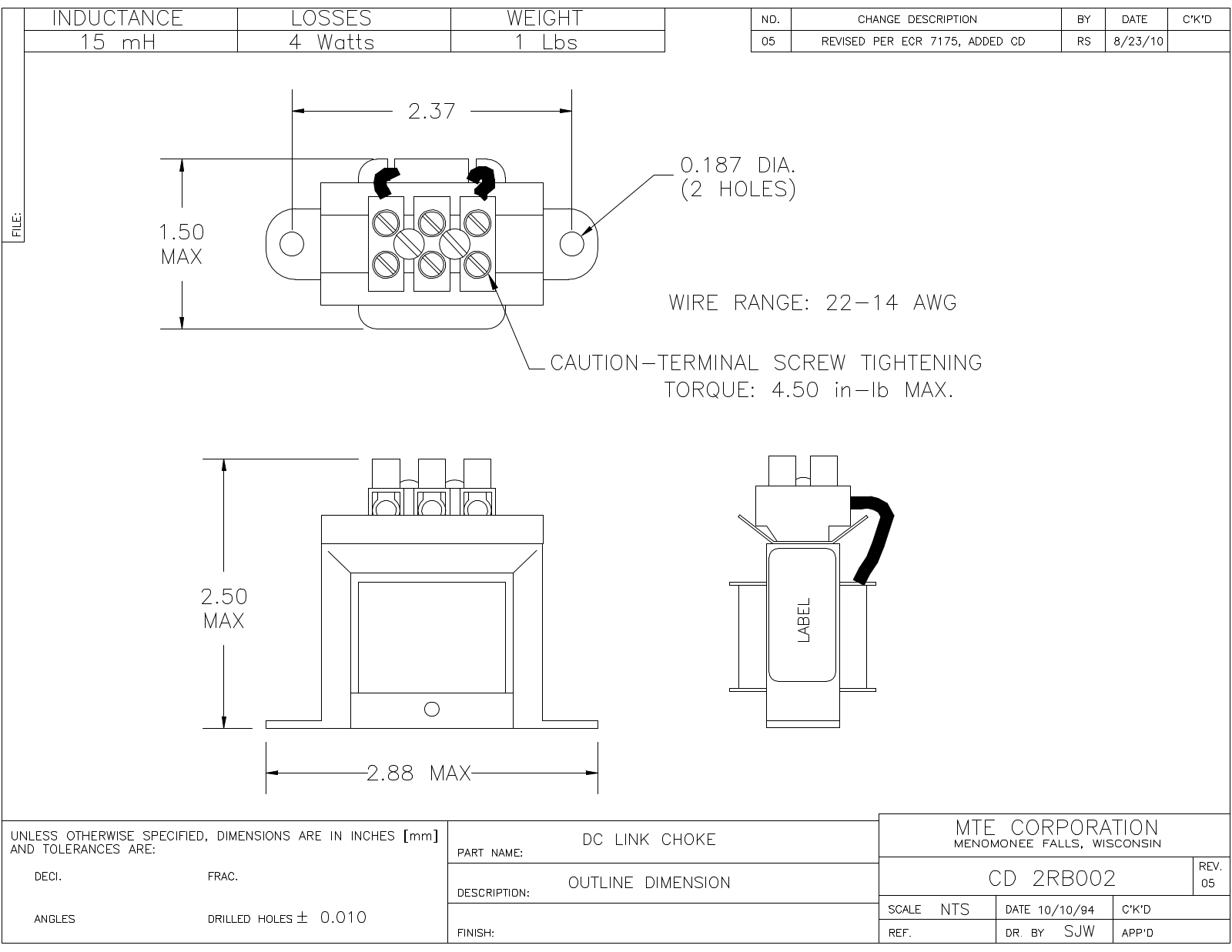 MTE CD 2RB002 CAD Drawings