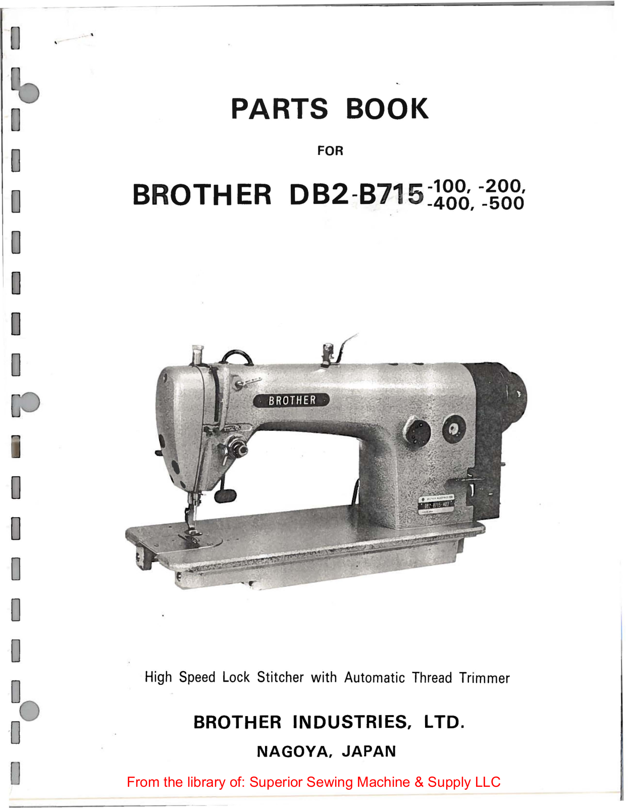 Brother DB2-B715-100, DB2-B715-200, DB2-B715-400, DB2-B715-500 Manual