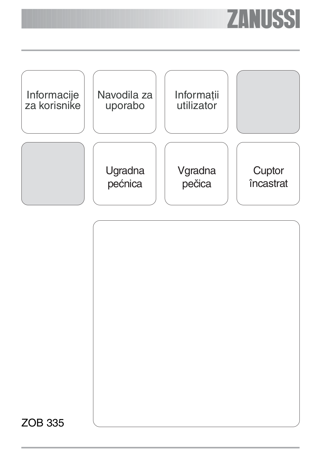 Zanussi ZOB335X User Manual