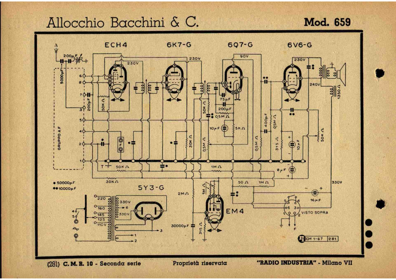 Allocchio Bacchini 659 schematic