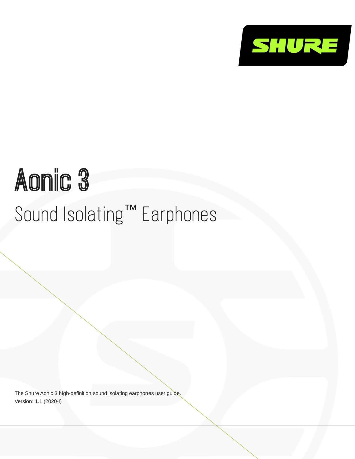 Shure Aonic 3 User Manual