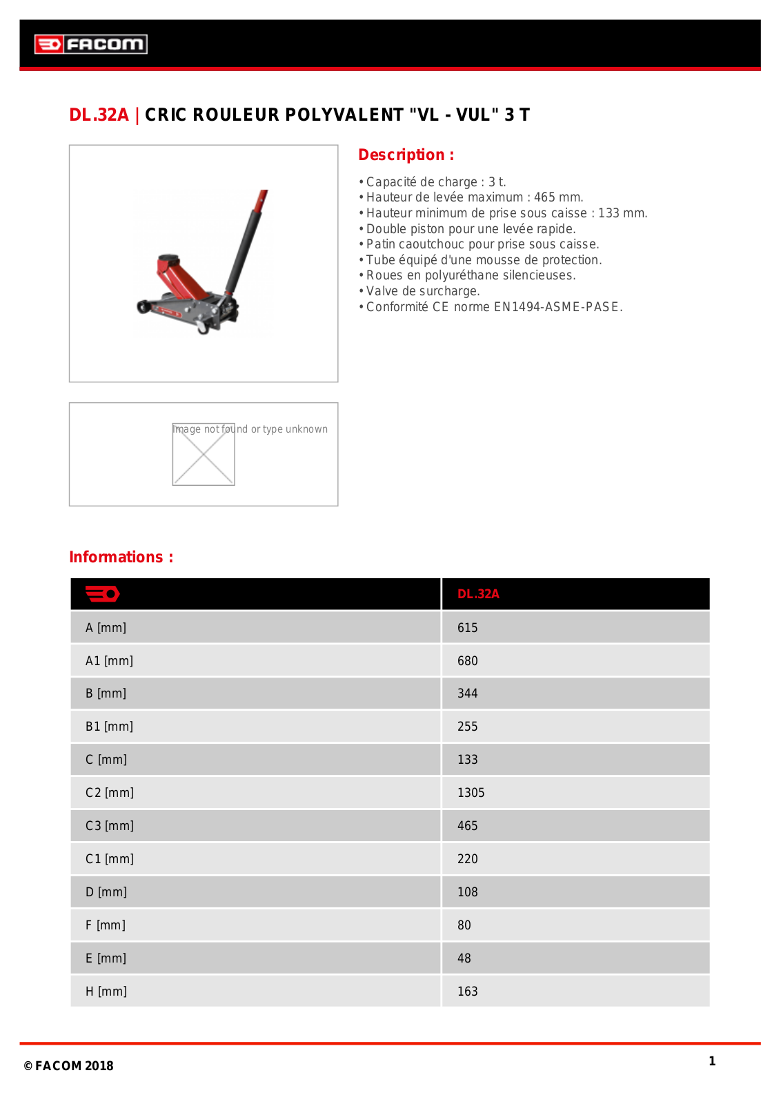 Facom DL.32APB Specification - ManualMachine.com