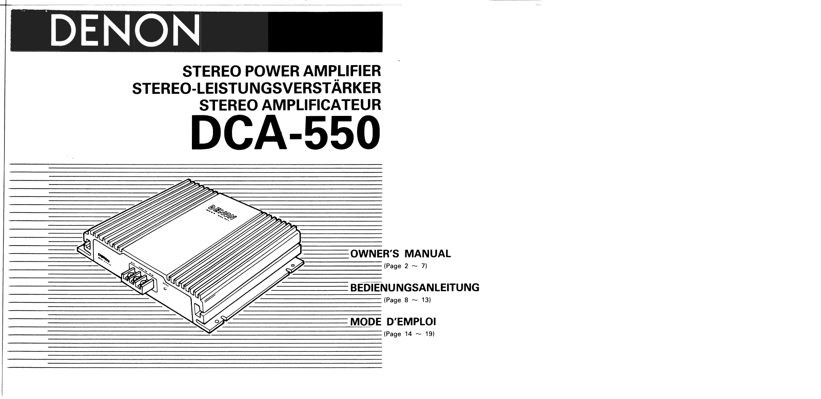 Denon DCA-550 Owner's Manual