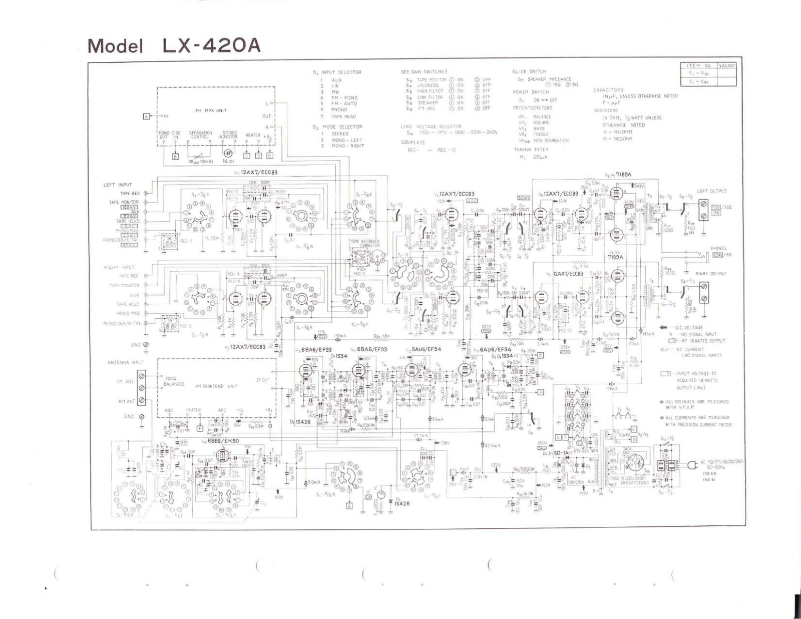 Pioneer LX-420 Schematic