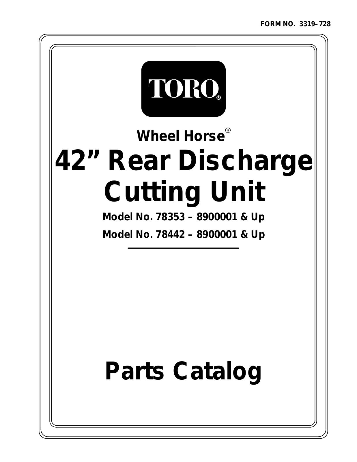 Toro 78353, 78442 Parts Catalogue