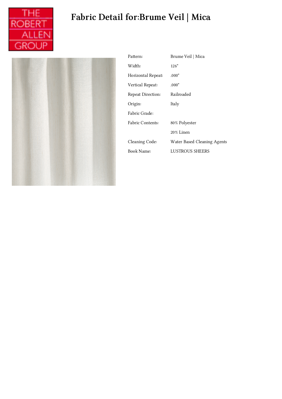 Robert Allen RALF1129 Specifications - ManualMachine.com