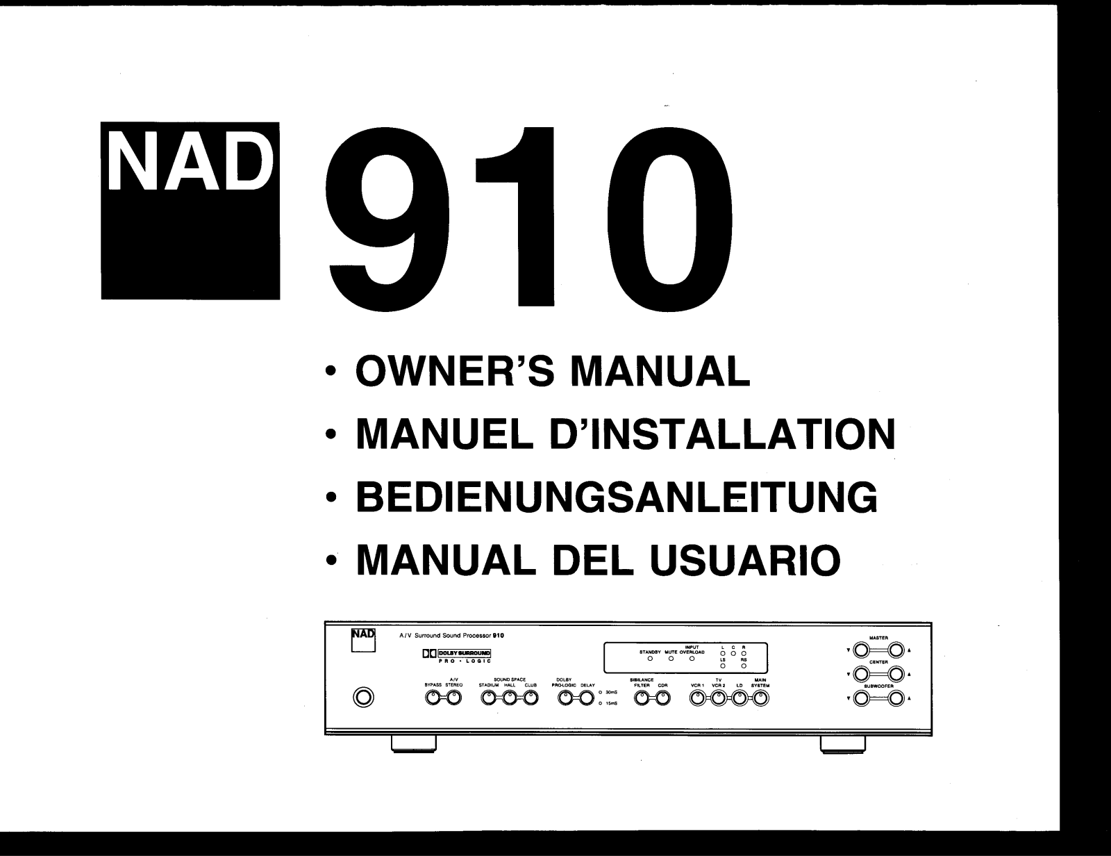 Nad 910 owners Manual