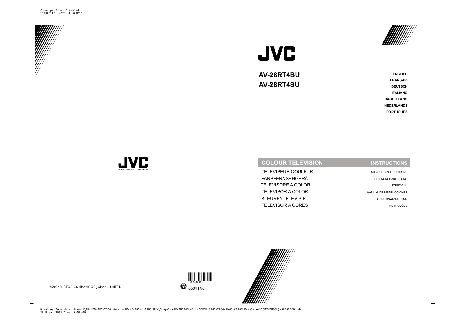 JVC AV-21RT4BU User Manual