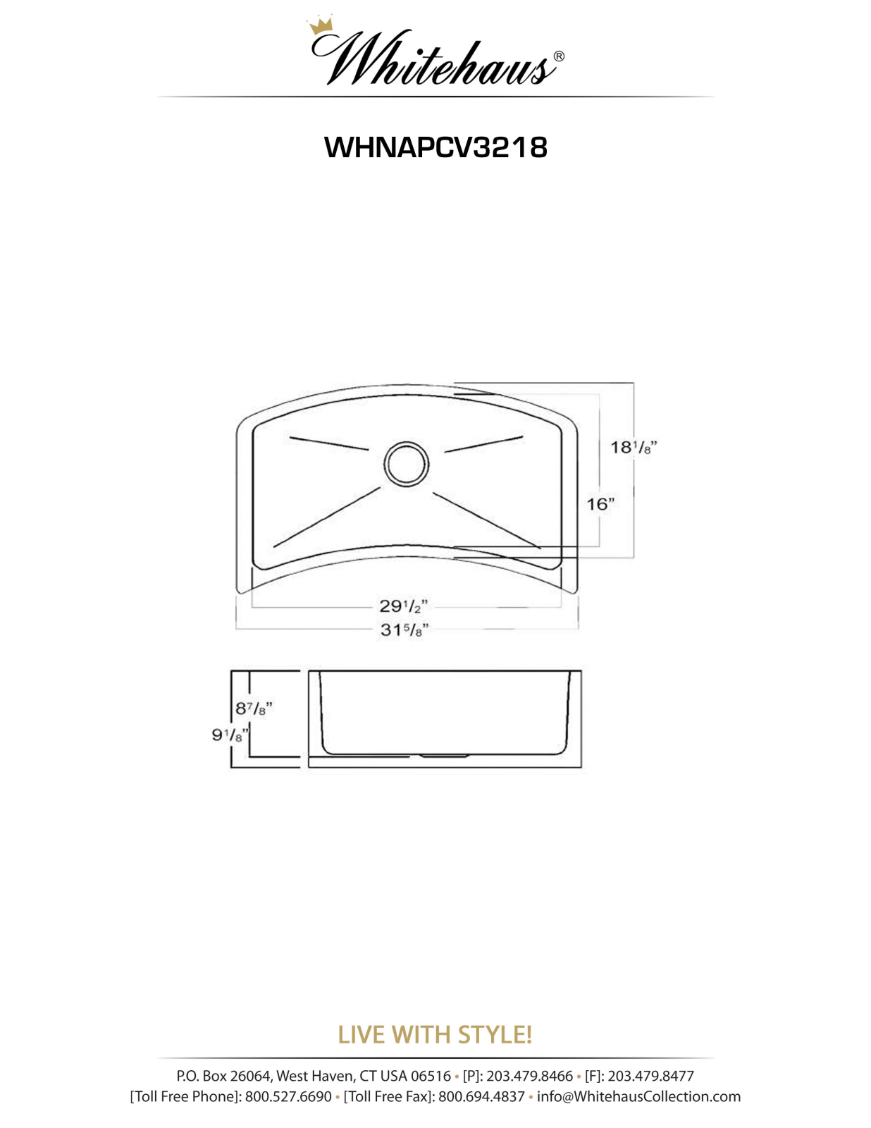 Whitehaus Collection WHC1930 Specifications - ManualMachine.com