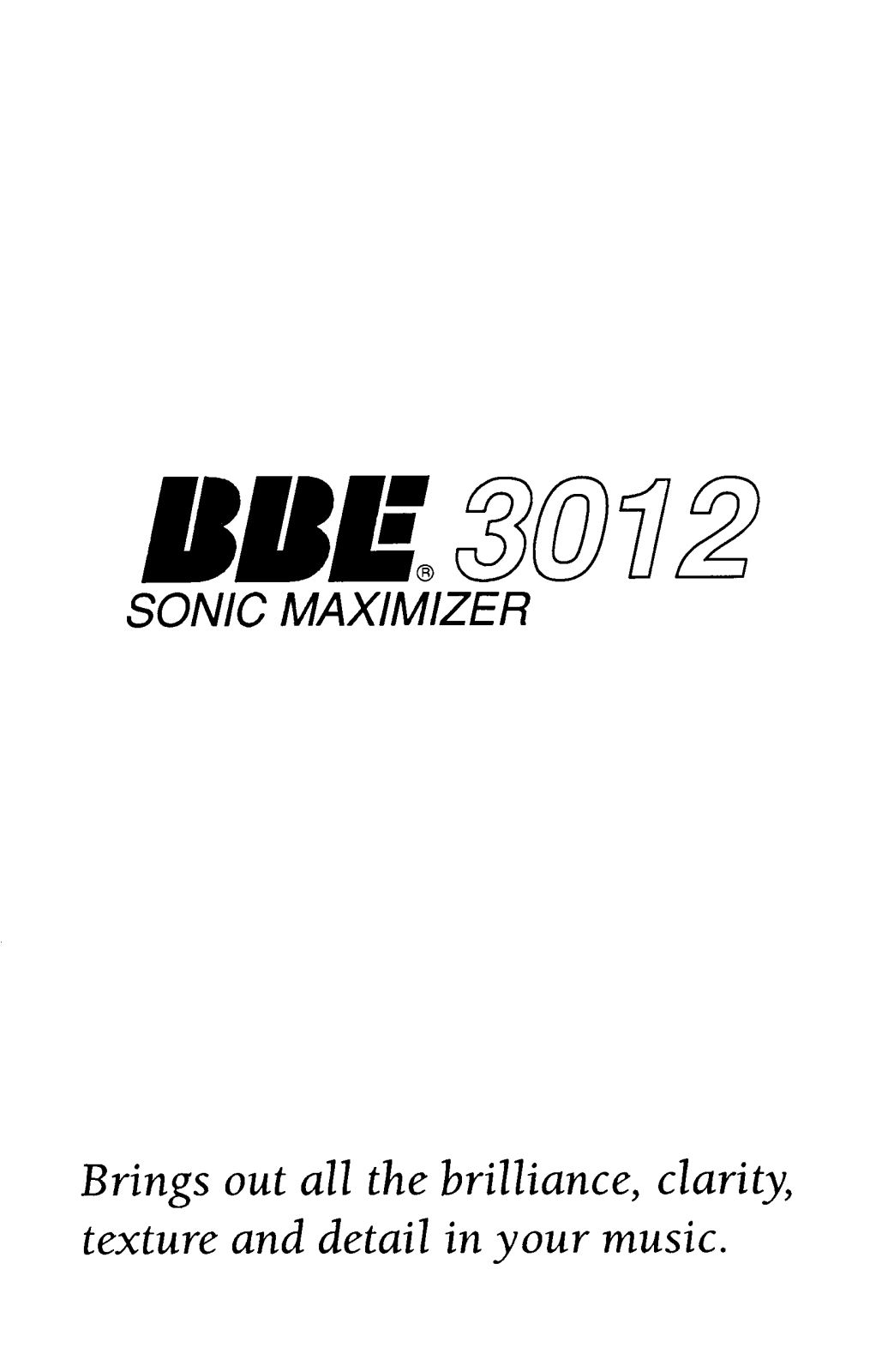 Bbe sound 3012 User Manual