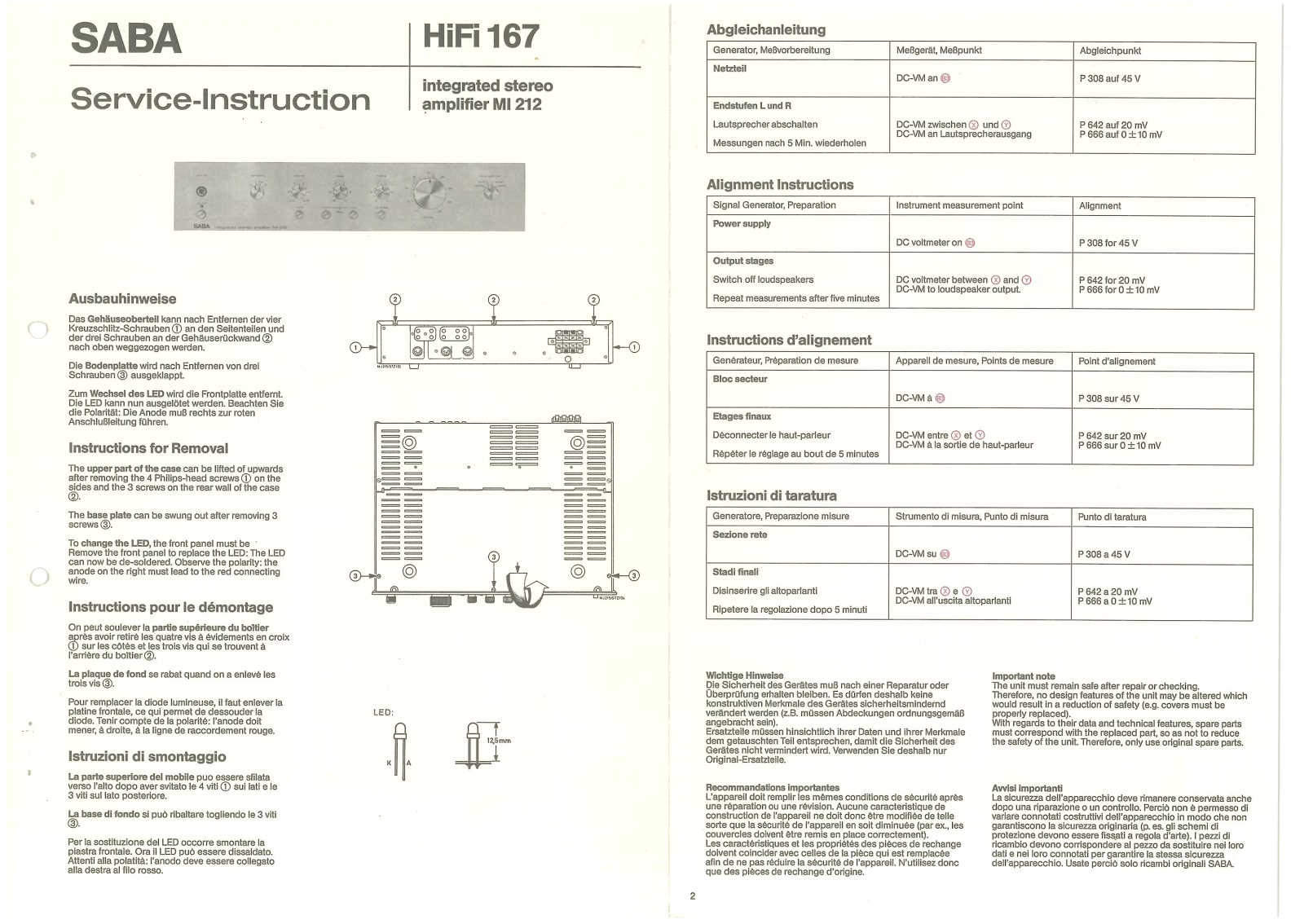 Saba MI-212 Service manual