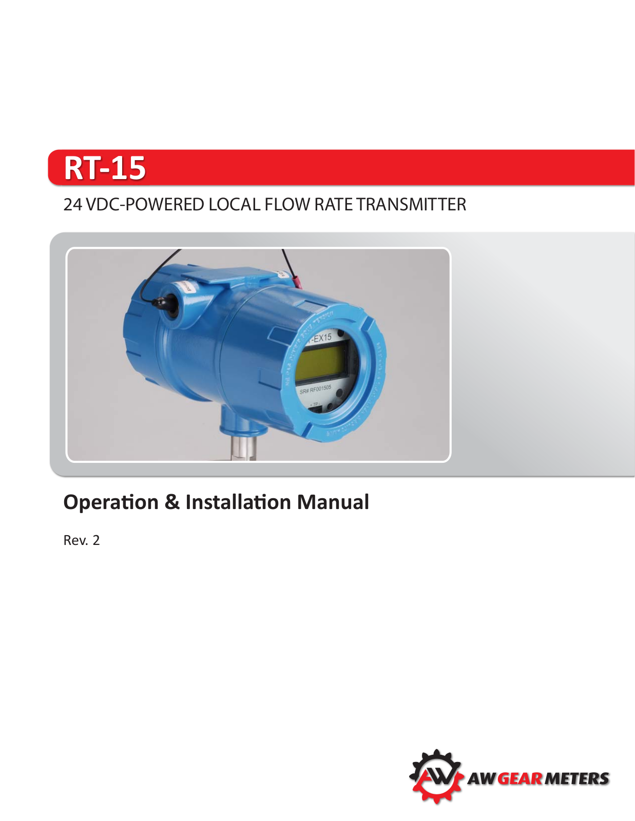 AW Gear Meters RT-15 User Manual