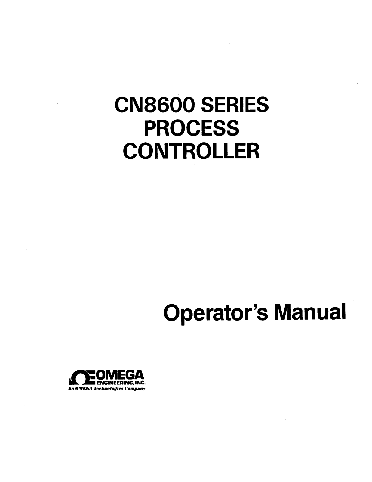 Omega Products CN8600 Installation  Manual