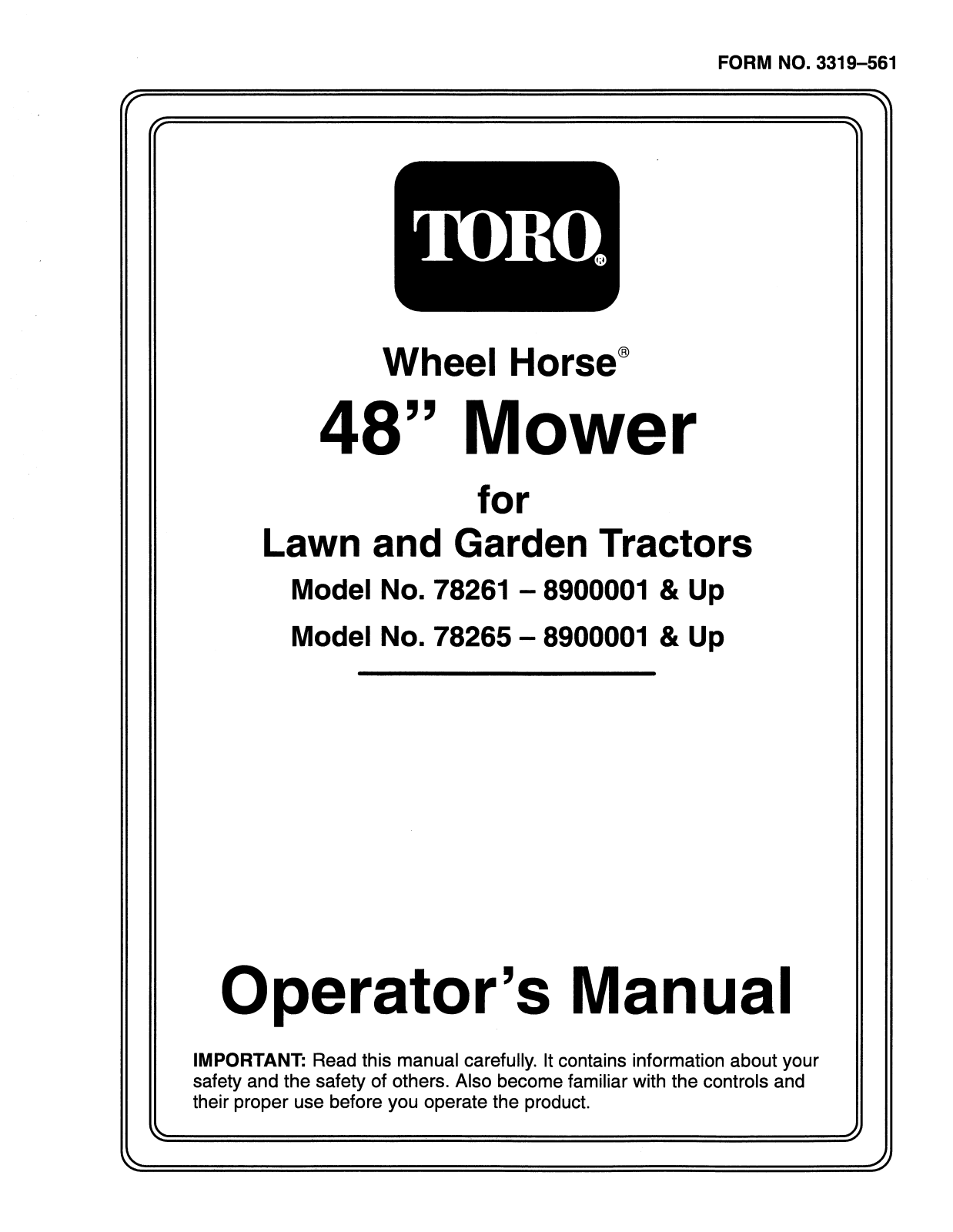 Toro 78265 Operator's Manual