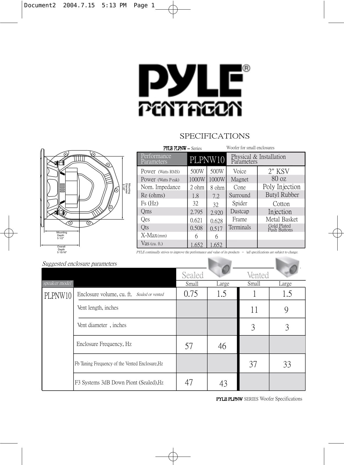 Pyle PLPNW-10 Owners manual