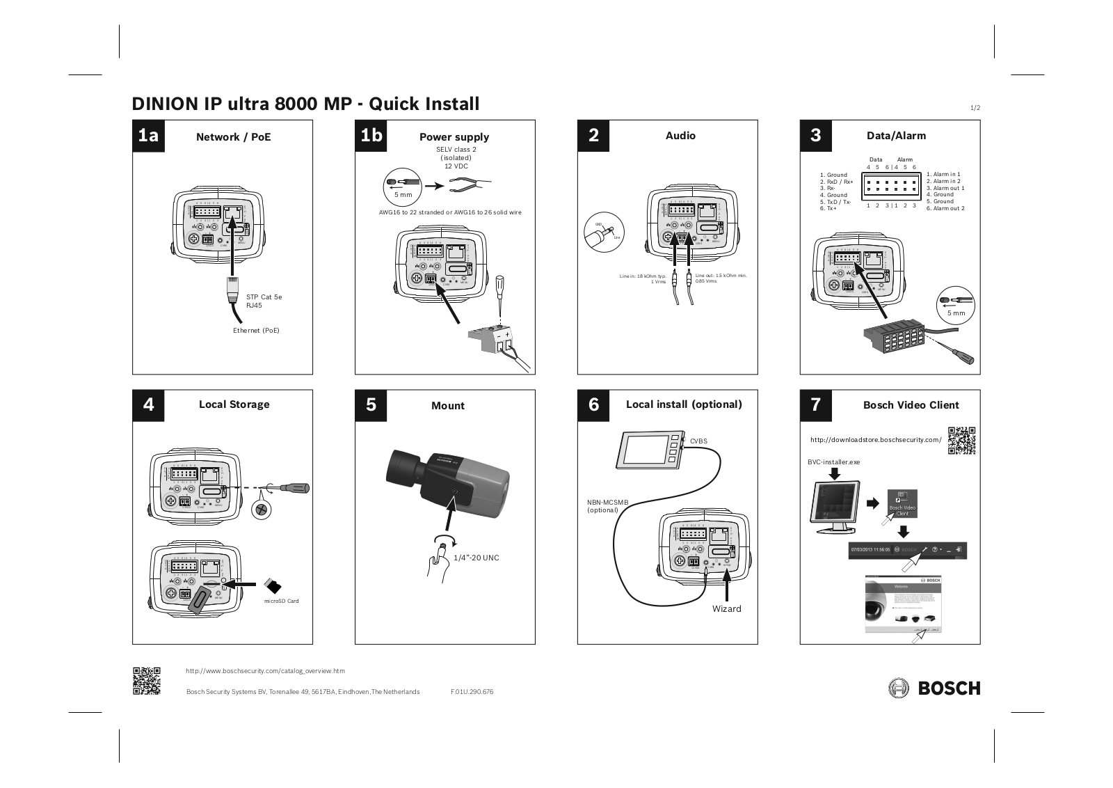 Bosch NBN-80122-CA Installtion Instruction