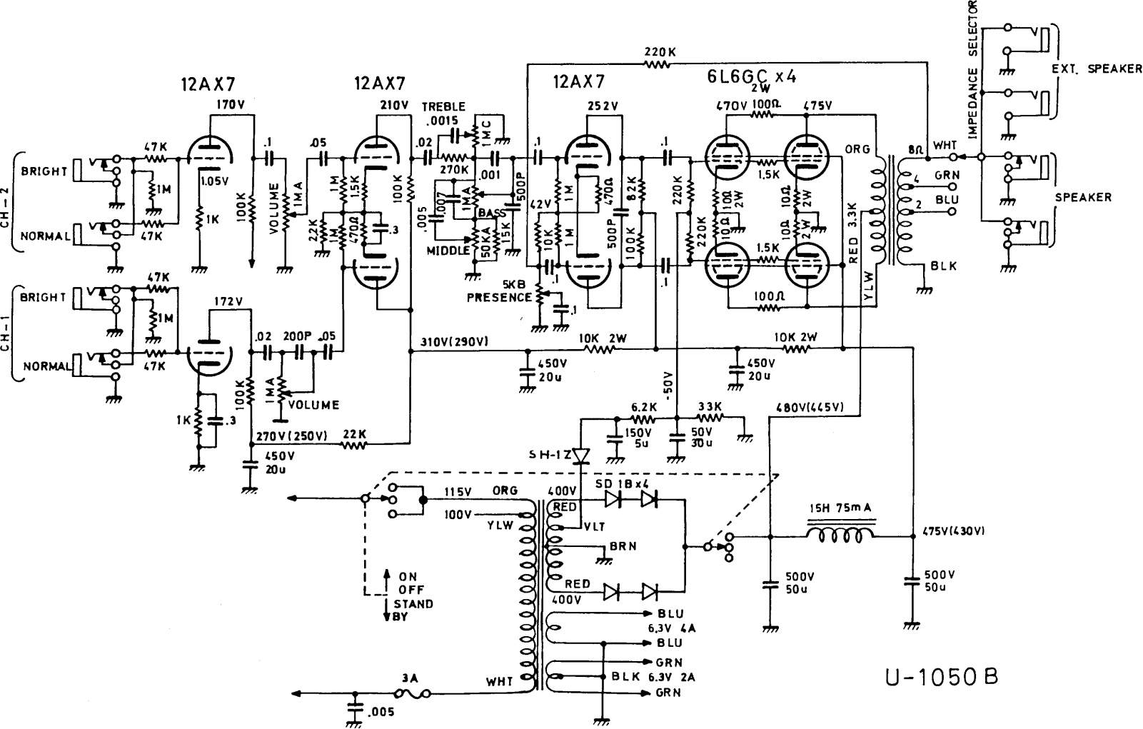 Univox u 1050 schematic