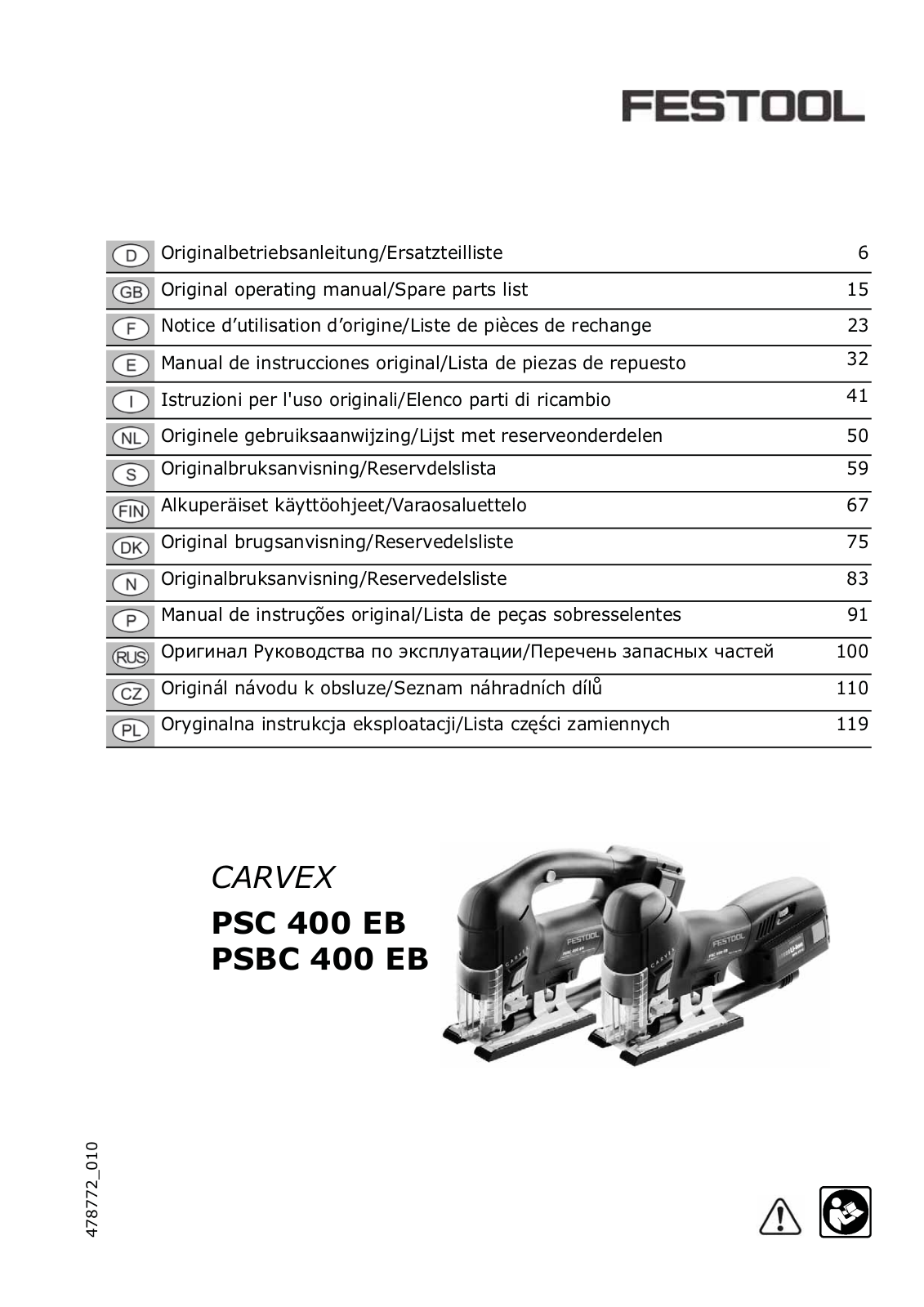 Festool PSBC-400-EB User Manual