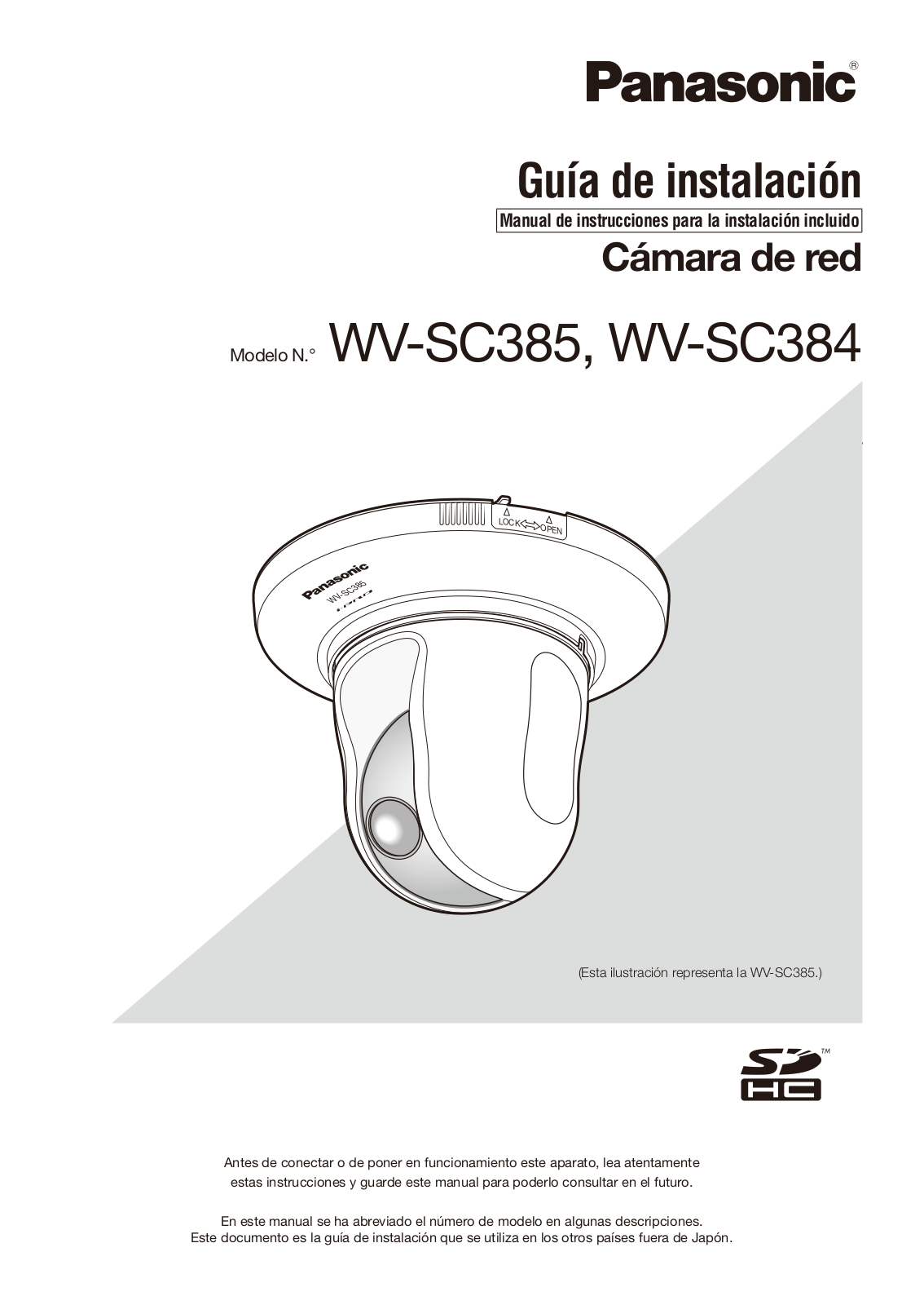 Panasonic WV-SC385, WV-SC384 Installation Manual