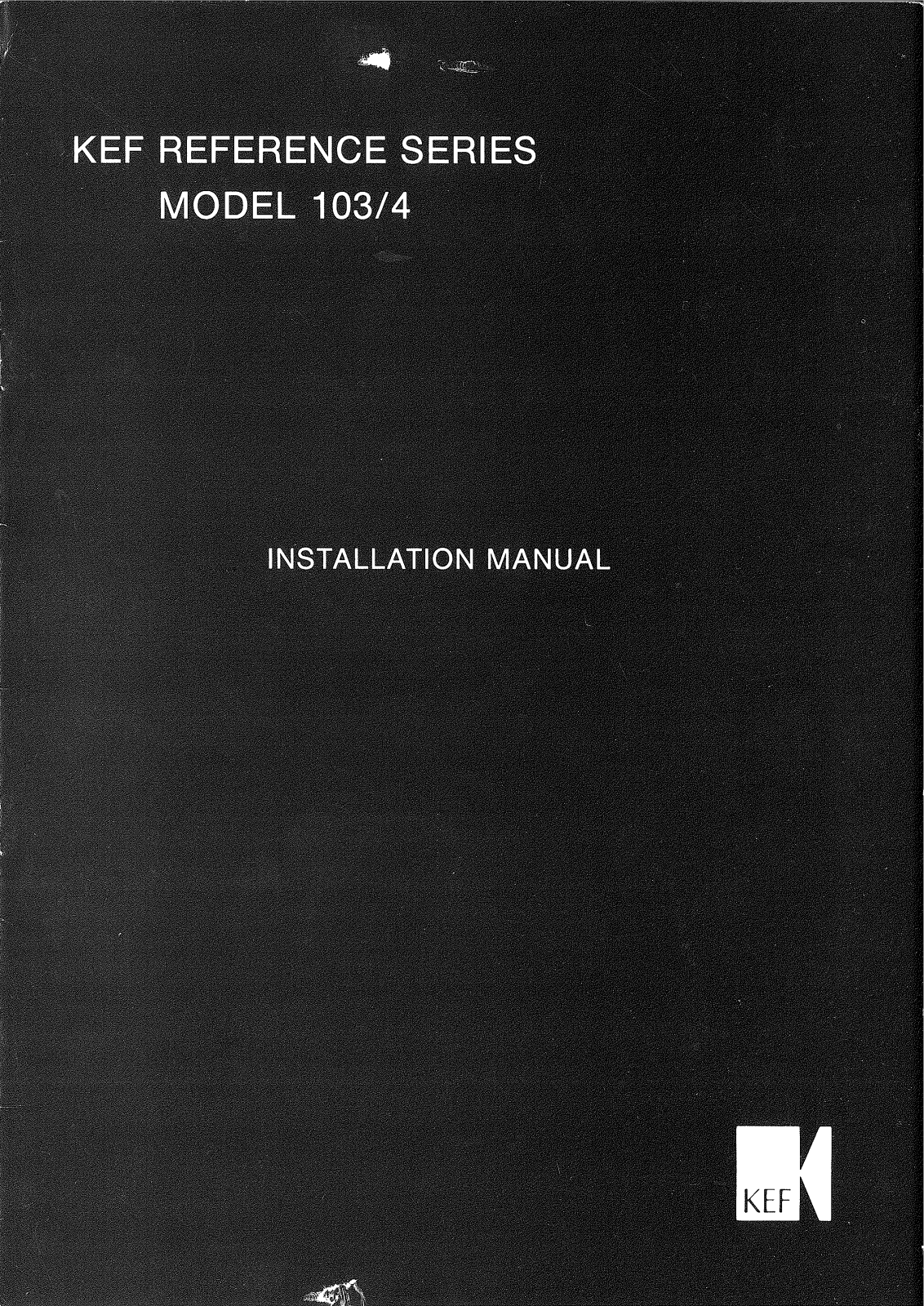 Kef 103-4 User Manual