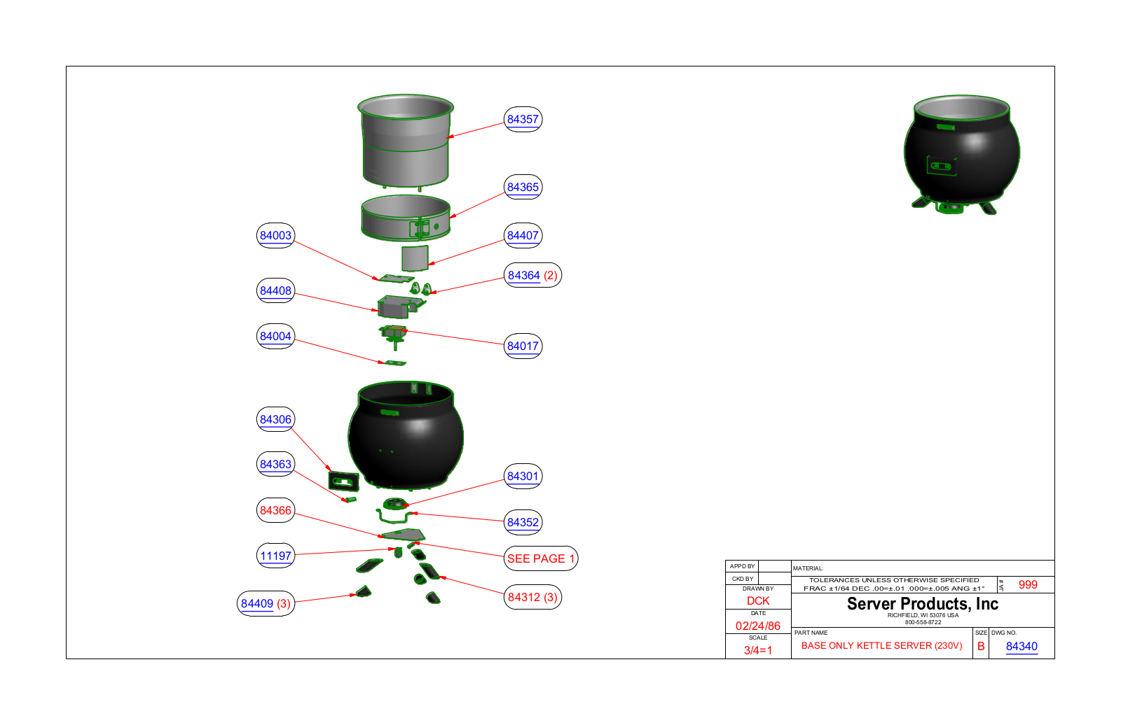 Server 84340 Parts Manual