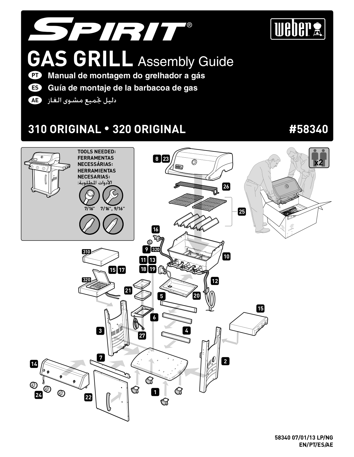 Weber Spirit 310 ORIGINAL, Spirit 320 ORIGINAL Assembly Manual