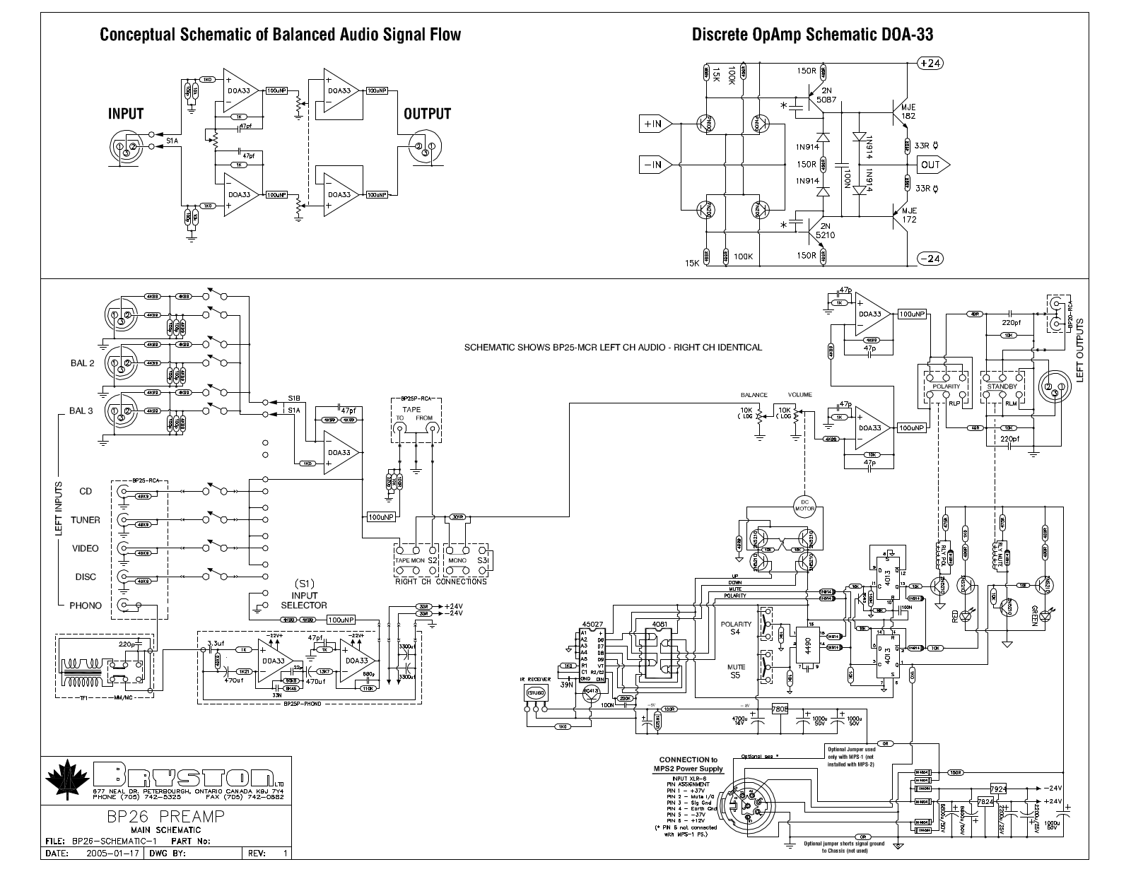 Bryston BP-26 Schematic