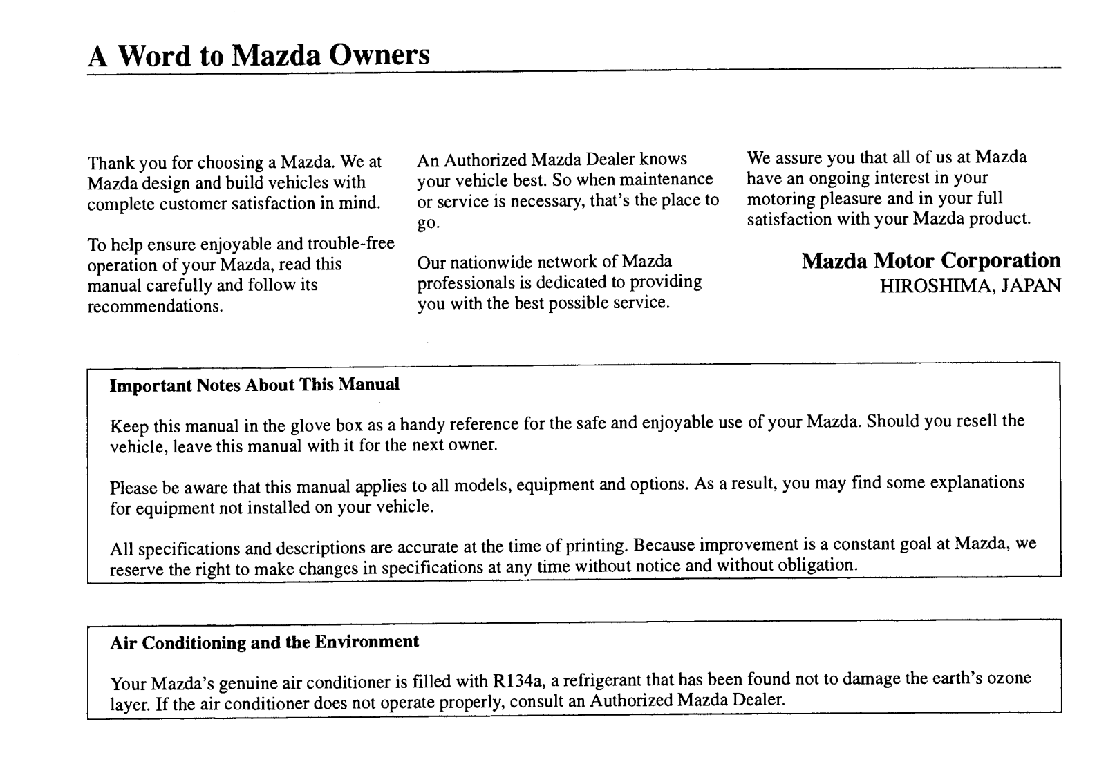 Mazda MX-5 Miata 2000 User Manual